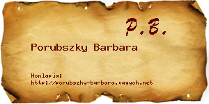 Porubszky Barbara névjegykártya