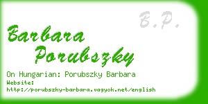 barbara porubszky business card